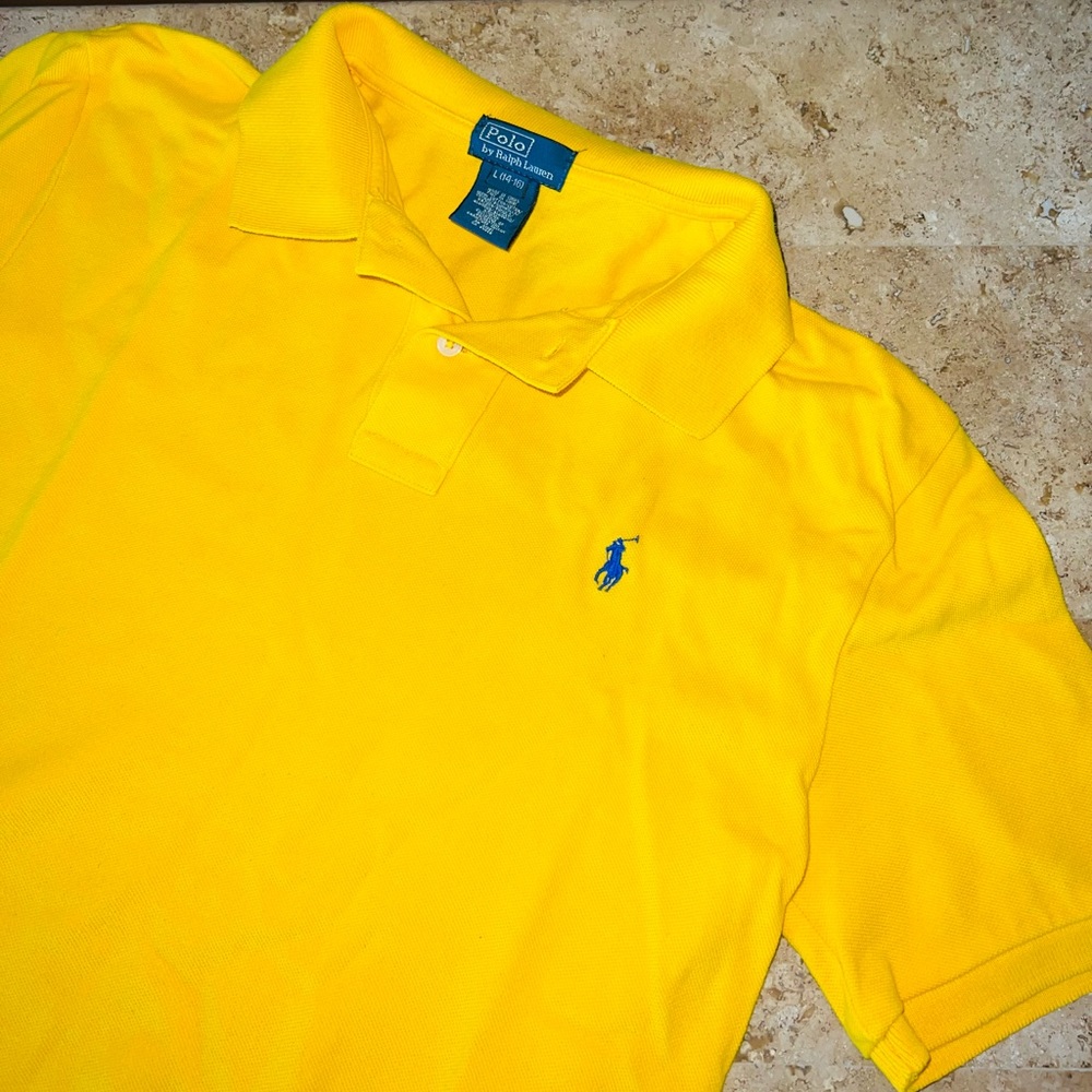 ! Polo Ralph Lauren Boys Yellow Polo Shirt - Picture 3 of 5